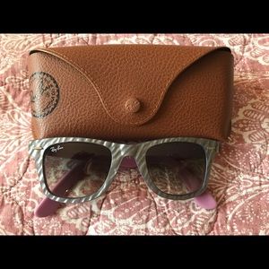 Silver & Lavender Ray Ban Wayfarers